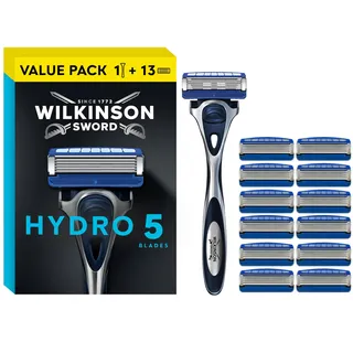 Wilkinson SWORD - Hydro 5 Skin Protection für Herren | Feuchtigkeitsgel & Präzisionstrimmer | 1 Griff + 13 Nachfüllklingen