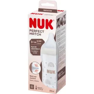NUK Babyflasche Perfect Match, beige, ab 3 Monaten, 260 ml