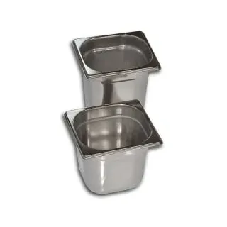 Gastro Inox GN Behälter 1/6, Edelstahl 501.020 , Maße (L x B x H): 176 x 162 x 20 mm, 0,4 Liter