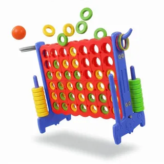 Relaxdays Vier gewinnt XXL 3in1 Set Blau/Rot