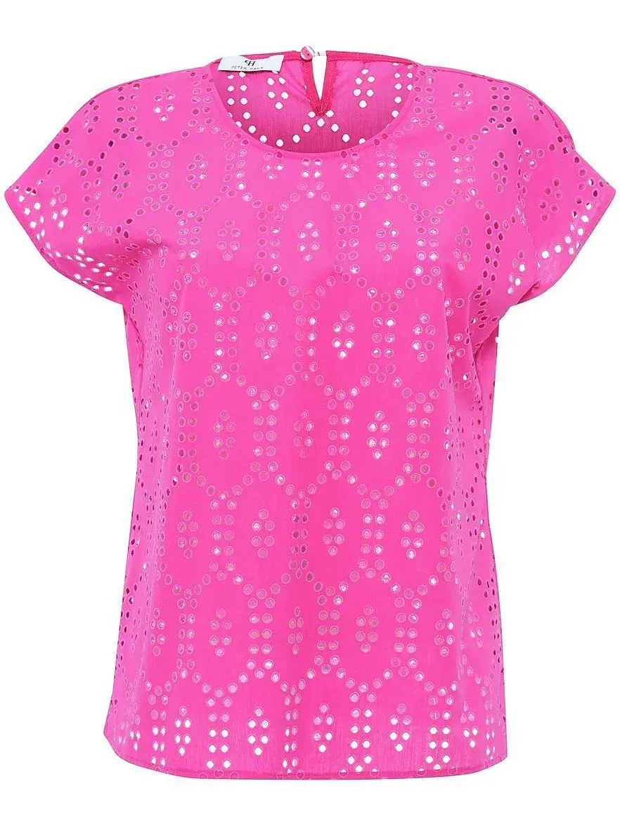 Bluse Rundhals-Ausschnitt Peter Hahn pink, 44