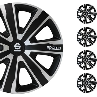 Sparco Radzierblenden Palermo - 14-Zoll - Silber/Schwarz - Satz mit 4 Stück