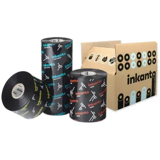 Thermotransferbänder, Inkanto, APR 6, Wachs/Harz, 110 mm, 300 m, Innen, Schwarz