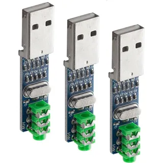 AZ-Delivery Weiteres Zubehör Mini PCM2704 USB Sound Karte DAC Decoder Board DV 5V für Raspberry Pi, 3x PCM2704