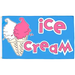 AZ FLAG - Flagge EIS - 90x60 cm - Ice Cream Fahne 100% Polyester mit Messing-Ösen - UV-beständig - Vives Farben - 50g