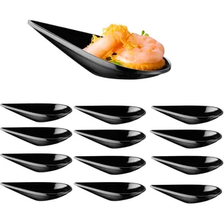 APS Fingerfoodlöffel 12 St. Melamin 10,5 x 5,5 cm Schwarz