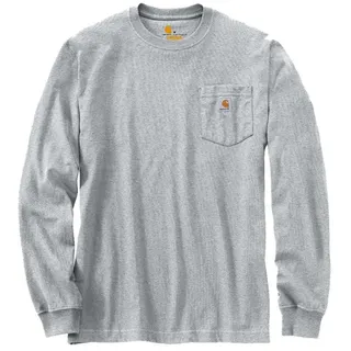 CARHARTT K126 Langärmeliges Taschen-T-Shirt | Heather Grey - M