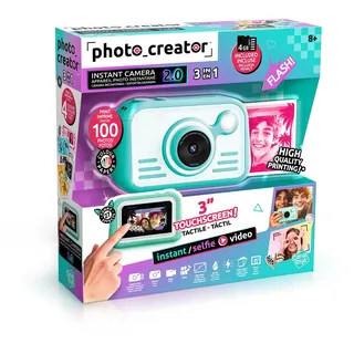 Canal Toys Photo Creator Instant Print Kamera 2.0 – Digitalkamera mit Touchscreen, Flash, Ringlicht & Sofortdruck (Ohne Tinte) – Ideal für Fotos & Videos