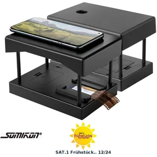 Somikon Dia Negativ Scanner: für 35-mm-Dias und -Negative, mit LED-Beleuchtung, App (Mobile, Smartphone Diascanner, Flachbettscanner)