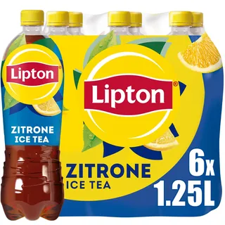 Lipton Ice Tea Lemon, Eistee mit Geschmack Zitrone EINWEG (6 x 1.25 l) (Verpackungsdesign kann abweichen)