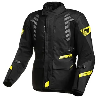 Macna Ultimax wasserdichte Motorrad Textiljacke (Black/Yellow,M)