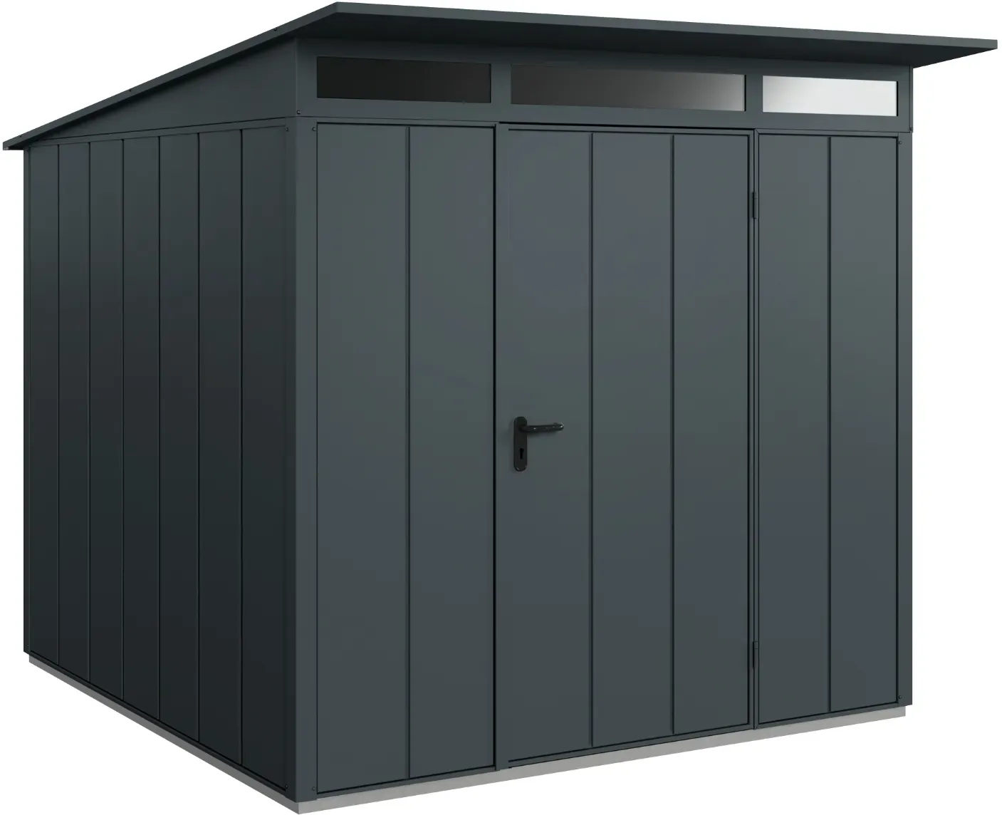 Hörmann Metall-Gerätehaus Berry Modern mit Pultdach Typ 2, 248 x 283 cm,anthrazitgrau,7 m2