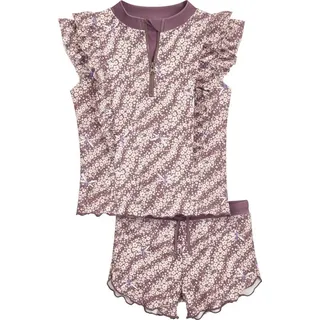 Playshoes Mädchen Zweiteiler Schwimmshirt-Set, Blümchen Lila, 86-92