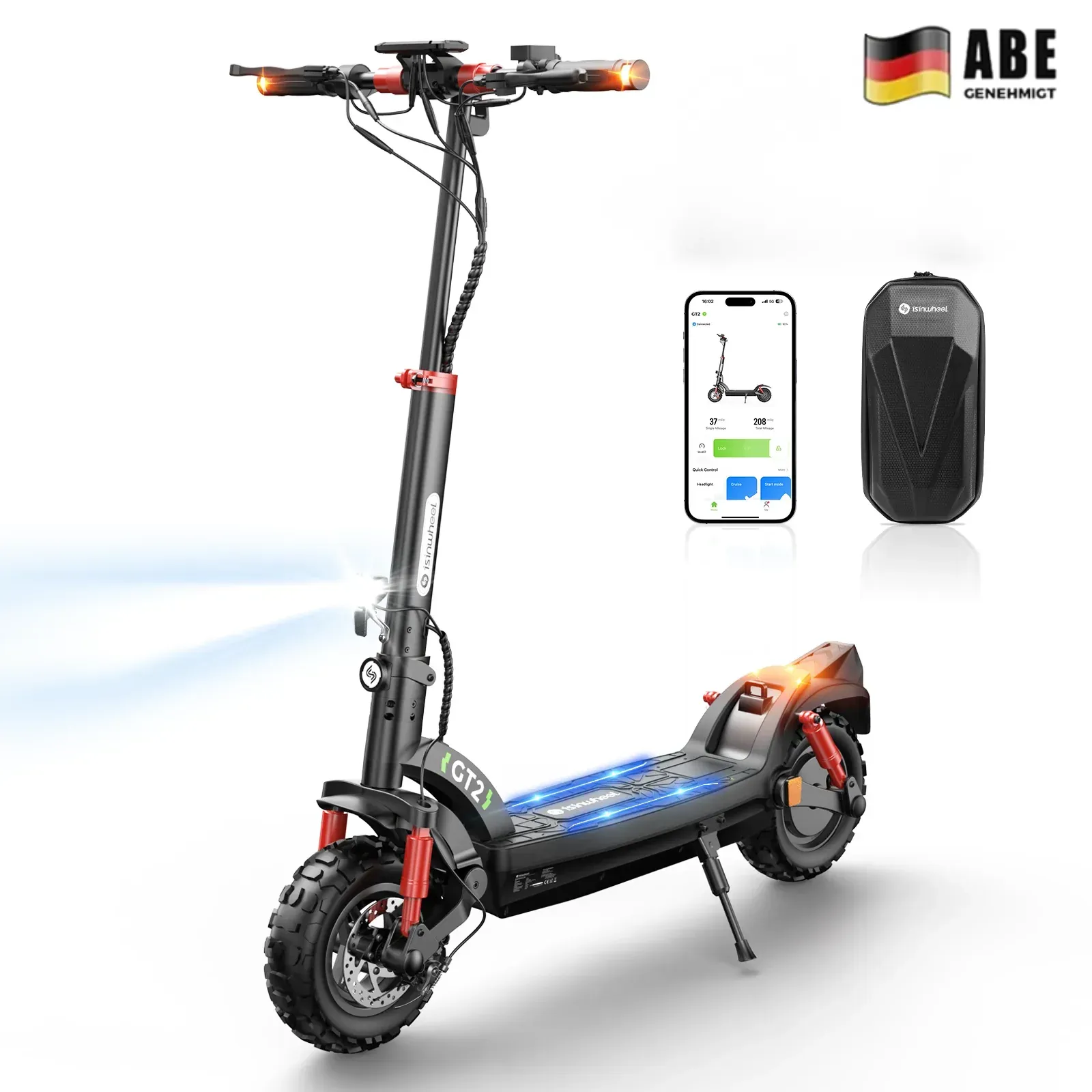 isinwheel GT2 500W 11" Offroad E-Scooter Mit Straßenzulassung (ABE,eKFV)