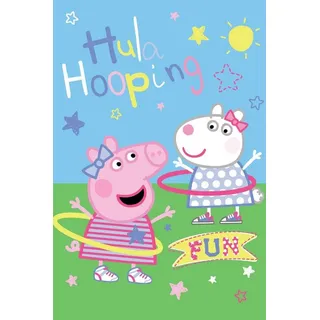 Peppa Pig Fleecedecke 100x150 cm Kuscheldecke 100 % Polyester, Weich - Warm - Peppa Pig