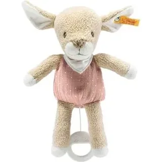 STEIFF 242441 GOTS Raja Reh Spieluhr, beige/rosa 22 cm