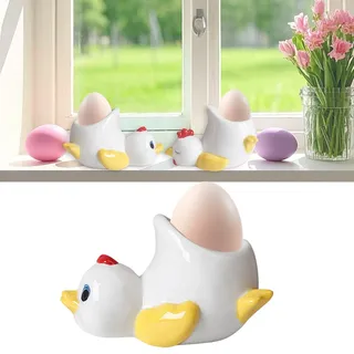 Eierbecher Ostern, Hühner-/Enten Eierbecher Lustig 10,5 × 6,5 × 7,7 Cm, Eierbecher Porzellan Angenehmer Griff Und Leicht Zu Reinigen, Ostern Geschenke Kinder Eierbecher Für Familie, Freunde (B)