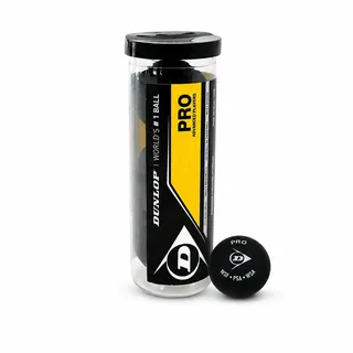 Dunlop Squashbälle Pro doppelGelb, 3 Stück in der Dose, Offizieller Turnier-Squashball, Nicht angegeben, Yellow (or possibly Black)