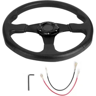 350 mm/14 Zoll Rennwagen-Sportlenkrad Deep Dish 6 Schrauben Universelles modifiziertes Rennlenkrad (schwarz)
