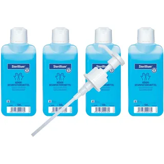 4x 500ml Flasche Sterillium Hygiene Händedesinfektion Desinfektionsmittel inkl. Gratis mediAID Dosierpumpe