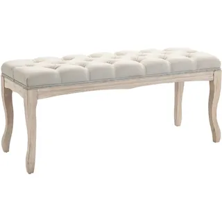 Homcom Polsterbank Sitzbank Truhenbank Schuhbank Vintage Beige