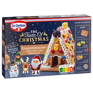 Dr. Oetker Knusper-Häuschen, Lebkuchenhaus und Dekorierset zum Basteln und Verzieren für die Weihnachtszeit - 1 x 403 g