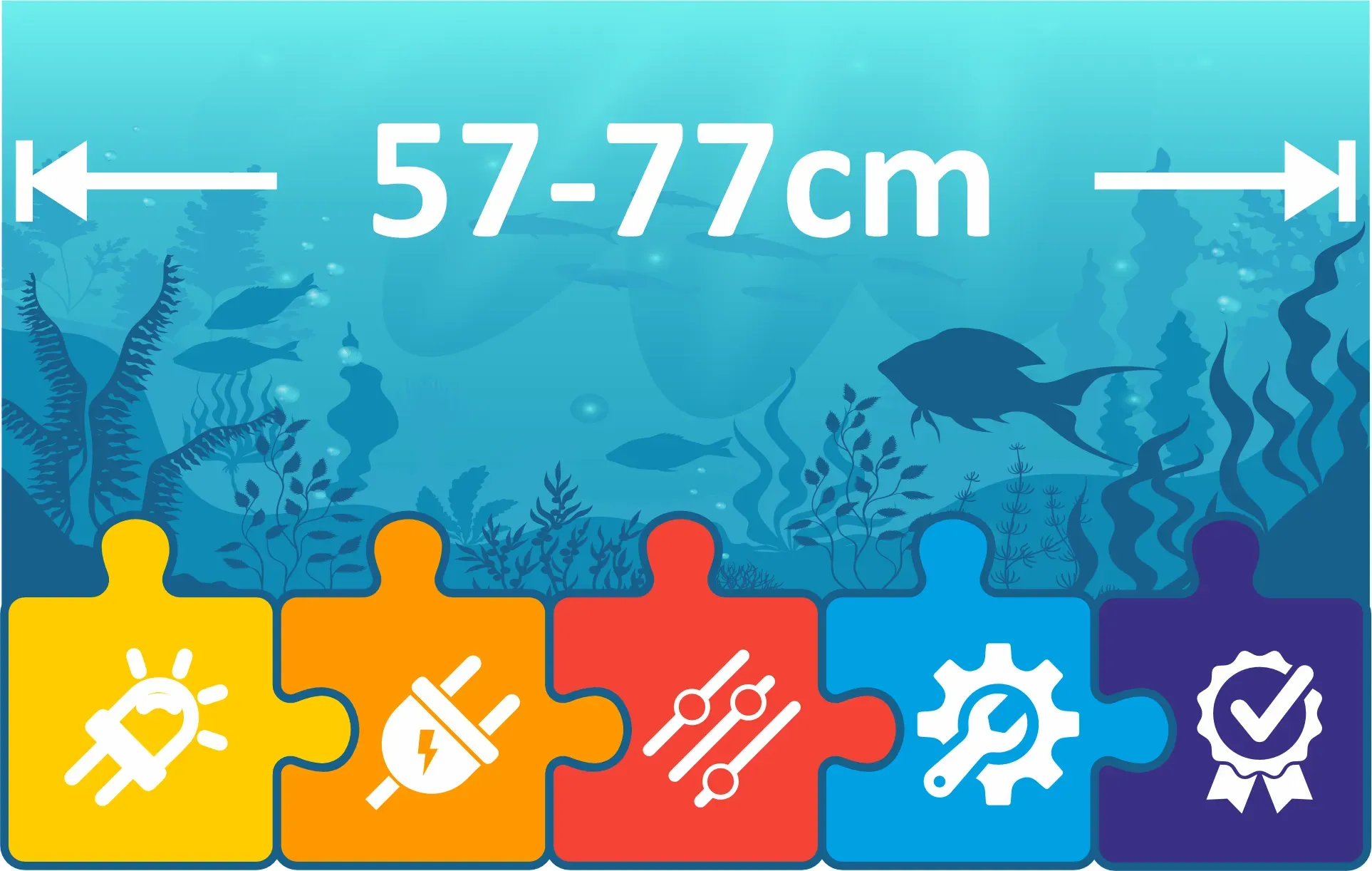 aquaLUMix LED Standleuchte 57 bis 77cm für Aquarien Beleuchtung | Komplett-Set
