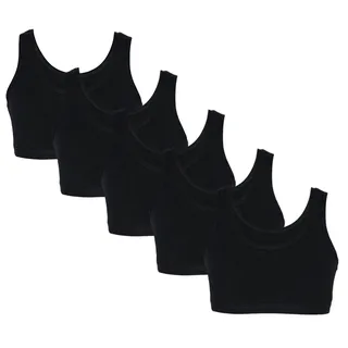 TupTam Mädchen Bustier mit Breiten Trägern 5er Pack, Farbe: Schwarz, Größe: 158-164 - 158-164