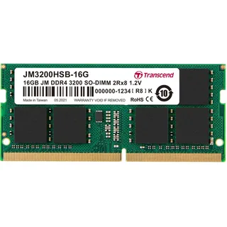 Transcend JetRAM Laptop-Arbeitsspeicher Modul DDR4 16GB 1 x 16GB 3200MHz 260pin SO-DIMM CL22 JM3200H