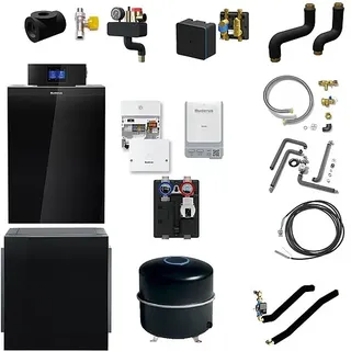 Buderus KB192i.2 Logaplus Gas-Brennwert Heizungspaket K75 mit Warmwasserspeicher L135.3, Regelgerät, Mischermodul & Zubehör - 30 kW - 7739622606