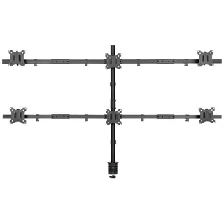 SpeaKa Professional SP-MM-1010 6fach Monitor-Tischhalterung 43,2 cm 17" - 81,3 cm 32" Schwarz (RAL 7001) Neigbar+Schwenkbar