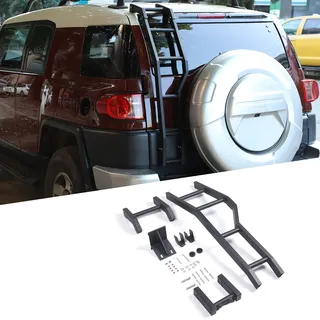 Heckklappenleiter kompatibel mit Toyot@ FJ Cruiser 2007–2021, Heckklappenmontierte Leiter, Aluminium Auto Hecktür Leiter Montagehalterung Zubehör