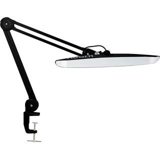 Neatfi (Neues Modell) XL 2.200 Lumen LED-Arbeitsleuchte, dimmbar, 3000–6000K, 24W, superhelle Schreibtischleuchte, 117 SMD-LEDs für Zuhause und Büro (CCT mit Klemme, Schwarz)