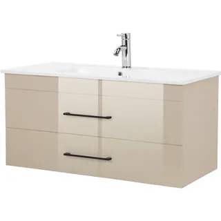 WELLTIME Waschtisch »Florenz«, Waschplatz mit 2 Auszügen und Softclose Breite 100cm