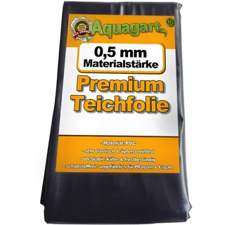 Aquagart Teichfolie PVC 12m x 6m 0,5mm schwarz Folie für den Gartenteich