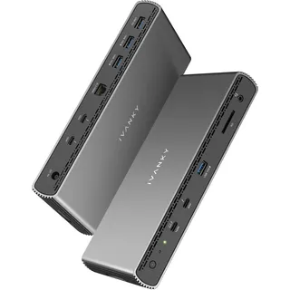 iVANKY Intel-zertifiziertes Thunderbolt 5 Dock, FusionDock Pro 3 Docking Station mit Dual 6K@60Hz für MacBook M1/M2/M3/M4/M5 Pro/Max, Dual 8K@60Hz für Windows TB5, 180W Netzteil, 120 Gbit