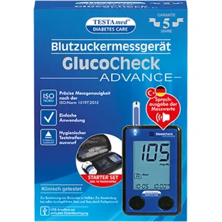 GlucoCheck Advance Blutzuckermessgerät + 10 Teststreifen - NEU/ OVP