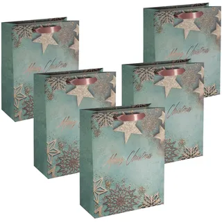 Sigel Papier-Tragetaschen Glamorous Christmas Motiv 26,0 x 33,0 cm, 5 St.