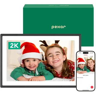 pexar 2K Digitaler Bilderrahmen (Powered by Lexar), 11-Zoll Anti-Glare IPS Touch Screen, Wi-Fi Digitaler Fotorahmen mit 32GB Speicher zum Verschenken, Fotos/Videos teilen über Frameo APP