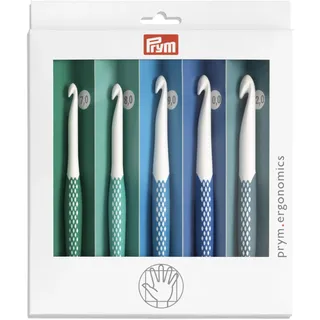 Prym 218441 Wollhäkelnadel Set 7,0 mm - 12,0 mm, prym.ergonomics, Kunststoff, ergonomischer Griff