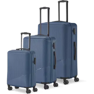 4 Rollen Kofferset 3-teilig blau