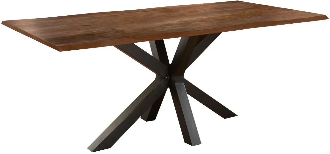Esstisch Baumkante massiv Akazie nussbaum 300 x 100 schwarz FELINA