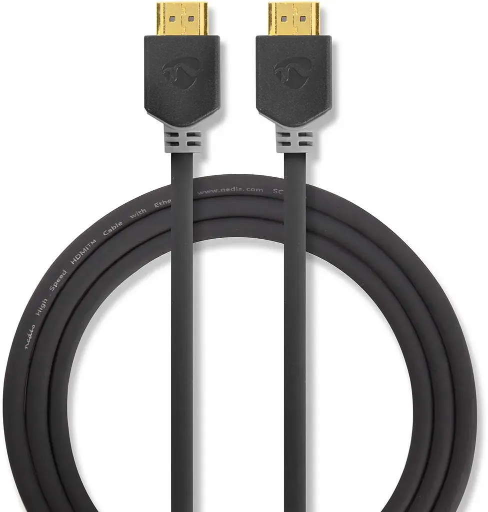 Nedis HDMITM -Kabel | HDMITM Stecker | HDMITM Stecker | 8K@60Hz | eARC | Vergoldet | 2.00 m | PVC | Anthrazit | Verpackung mit Sichtfenster