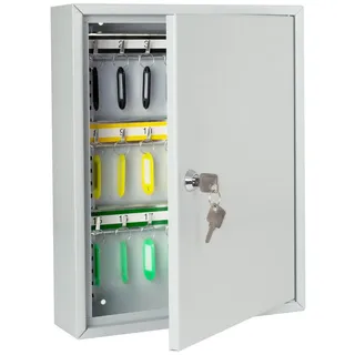 HMF 13542-07 Schlüsselschrank, 42 Haken, 35 x 27 x 8 cm, Lichtgrau