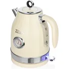 Zilan Retro Wasserkocher Edelstahl 1,7L kabellos mit 360° Basis 2200W Beige