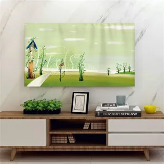 Treer TV Abdeckung Staubschutzhülle, Hülle Bezug für Fernsehen Schutzhülle Universal Fernseher Hülle Elastisch Staubschutz für 22-75 Zoll TV/PC-Bildschirme (Vogelnest,24 Zoll)