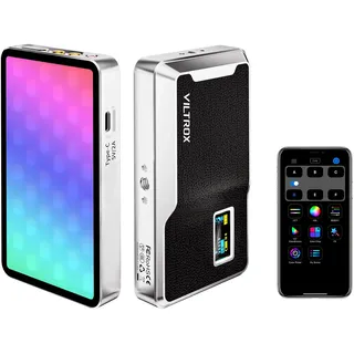 VILTROX 6000mAh auf Kamera LED-Licht, APP-Steuerung RGB-Video-Licht, alle Metall RGB tragbare LED-Fotografie-Beleuchtung, Led-Kamera-Licht-Panel für Videoaufnahmen (Retro 08X)