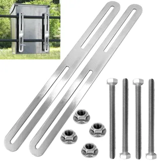 Befestigungsset für Zaunbriefkasten 2 Stück Zaunbefestigung 280x 24 mm Briefkasten Befestigung Briefkasten zur Briefkastenbefestigung an Toren oder Zäunen(Silbrig, 280mm)