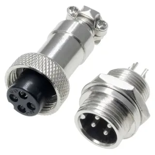 Pollin 453543 Rundsteckverbinder Buchse, Einbau, Stecker Gesamtpolzahl: 4 1 Set