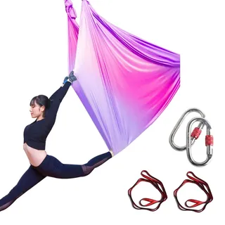 Generisch Yoga Vertikaltuch, Aerial Yoga Tuch, Yogatuch zum Aufhängen, 5M x 2.8M, Nylon, Bunt A